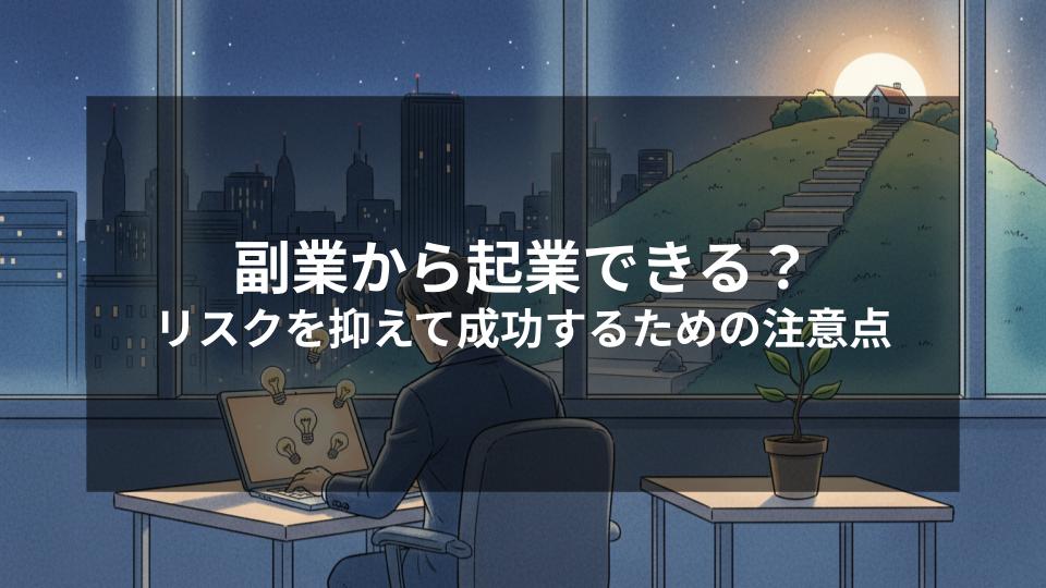 副業から起業できる？会社員でもリスクを抑えて成功するための注意点