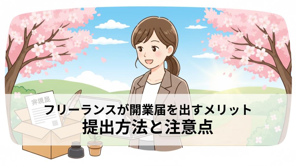 フリーランスが開業届を出すメリットとは？提出方法と注意点も解説！